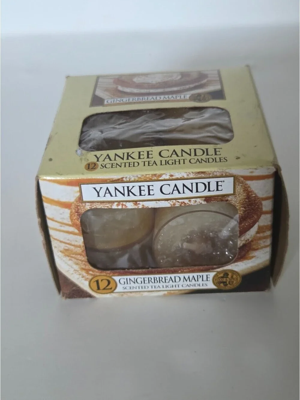 Yankee Candle Gingerbread Maple 12-Pack Scented Tea Light Candles 4.2 oz Box